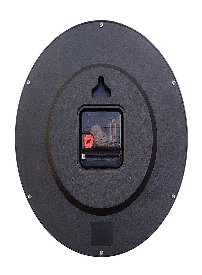 ناتشورال ساعة حائط دائرية الشكل من ناتشوريل، مصنوعة من البلاستيك والزجاج، للاستخدام المنزلي - تناظرية، 24 سم، سوداء - Image 5